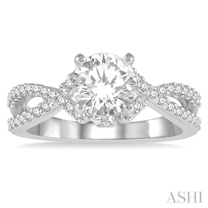 1/3 Ctw Diamond Semi-Mount Engagement Ring in 14K White Gold