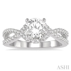 1/3 Ctw Diamond Semi-Mount Engagement Ring in 14K White Gold