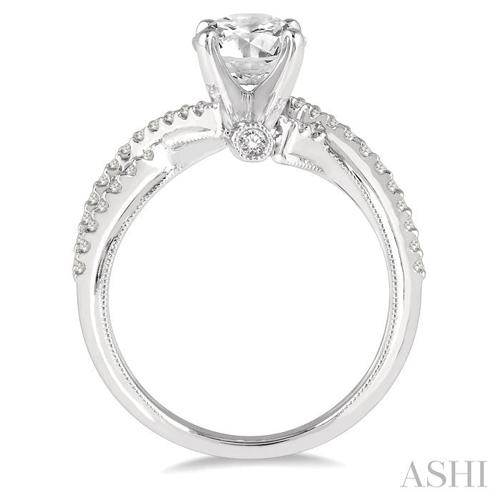 1/3 Ctw Diamond Semi-Mount Engagement Ring in 14K White Gold