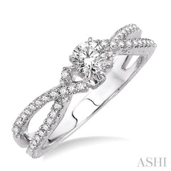 1/4 Ctw Diamond Semi-Mount Engagement Ring in 14K White Gold