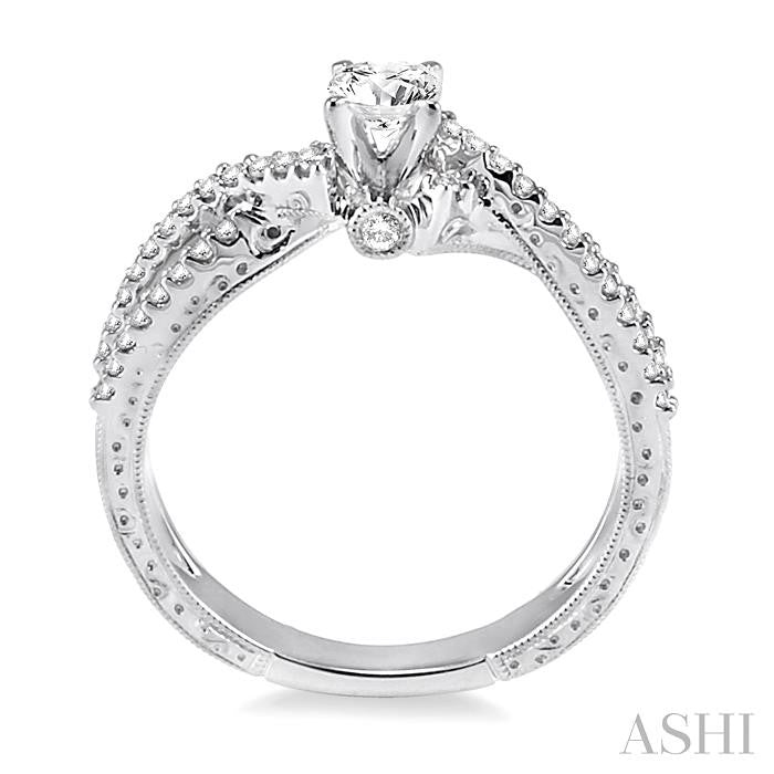 1/4 Ctw Diamond Semi-Mount Engagement Ring in 14K White Gold