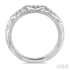 1/10 Ctw Round Cut Diamond Wedding Band in 14K White Gold
