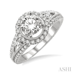 1/2 Ctw Diamond Semi-Mount Engagement Ring in 14K White Gold