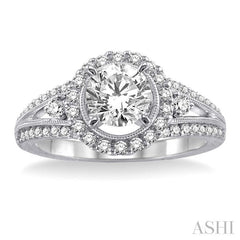 1/2 Ctw Diamond Semi-Mount Engagement Ring in 14K White Gold