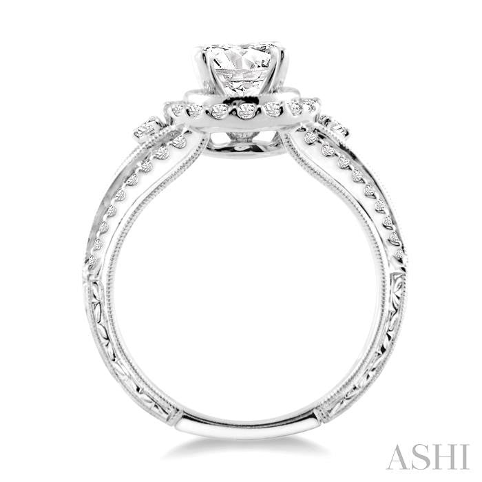 1/2 Ctw Diamond Semi-Mount Engagement Ring in 14K White Gold
