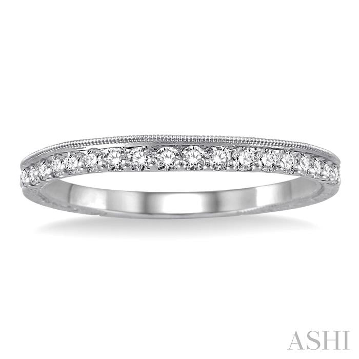 1/4 Ctw Round Cut Diamond Wedding Band in 14K White Gold