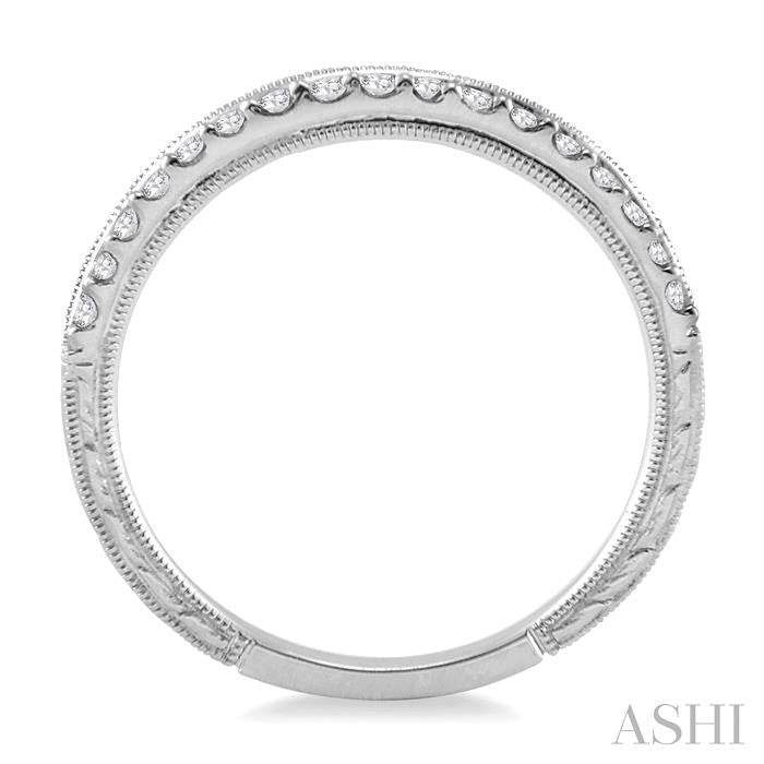 1/4 Ctw Round Cut Diamond Wedding Band in 14K White Gold