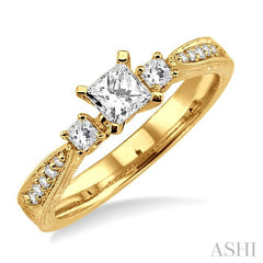 1/5 ctw Diamond Semi-Mount Engagement Ring in 14K Yellow Gold