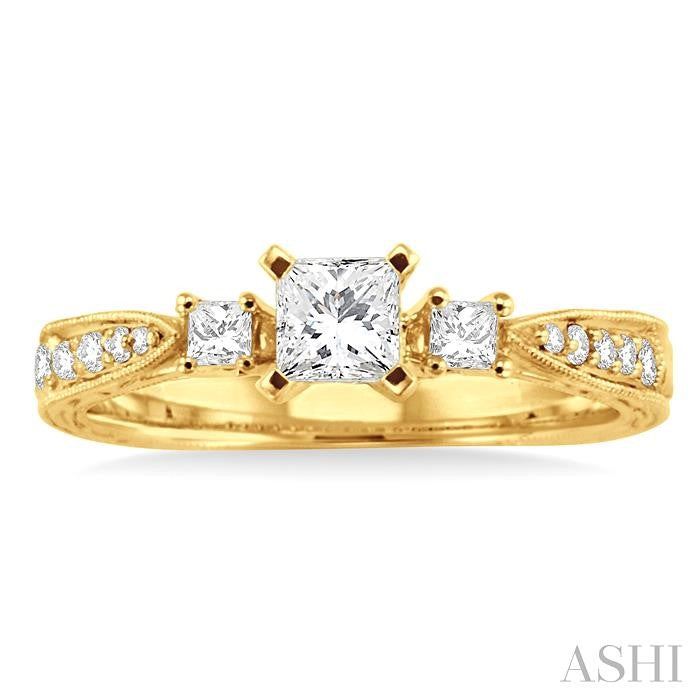 1/5 ctw Diamond Semi-Mount Engagement Ring in 14K Yellow Gold