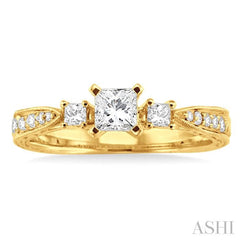 1/5 ctw Diamond Semi-Mount Engagement Ring in 14K Yellow Gold