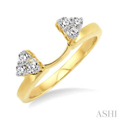 1/8 Ctw Round Cut Diamond Wrap Ring in 14K Yellow Gold