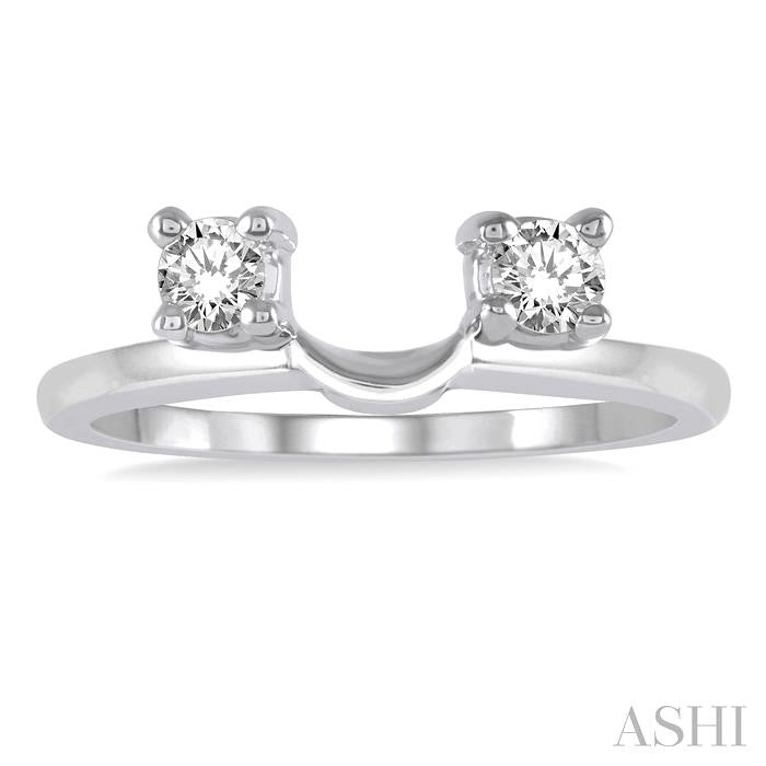 1/4 Ctw Round cut Diamond Wrap Ring in 14K White Gold