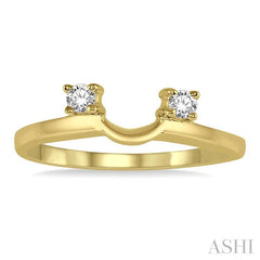 1/10 Ctw Round Cut Diamond Wrap Ring in 14K Yellow Gold