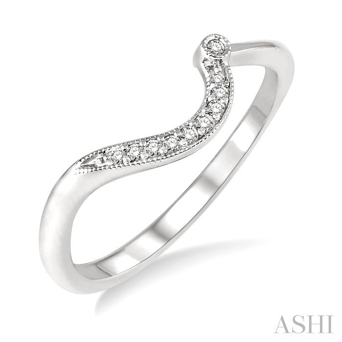 1/20 Ctw Round Cut Diamond Wedding Band in 14K White Gold