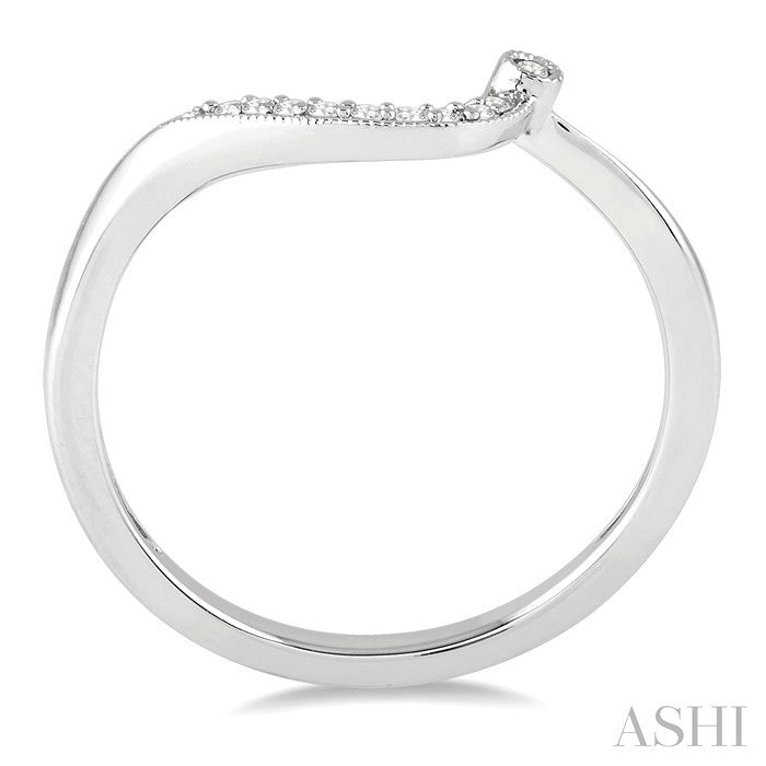 1/20 Ctw Round Cut Diamond Wedding Band in 14K White Gold