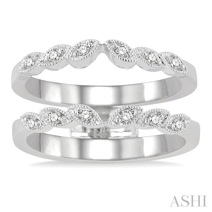 1/6 ctw Round Cut Diamond Insert Ring in 14K White Gold