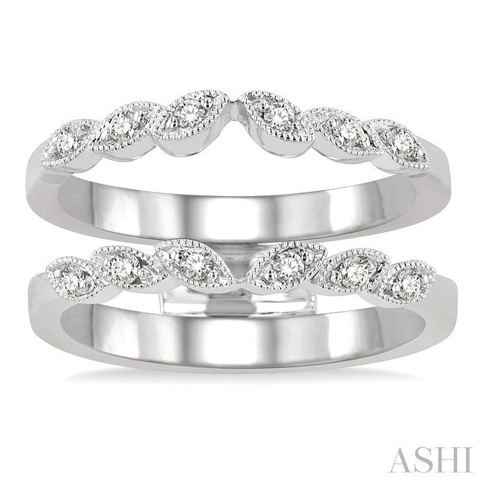 1/6 Ctw Round Cut Diamond Insert Ring in 14K White Gold