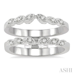 1/6 Ctw Round Cut Diamond Insert Ring in 14K White Gold