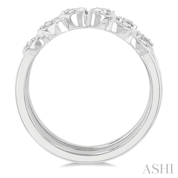 1/6 ctw Round Cut Diamond Insert Ring in 14K White Gold