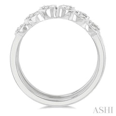 1/6 ctw Round Cut Diamond Insert Ring in 14K White Gold