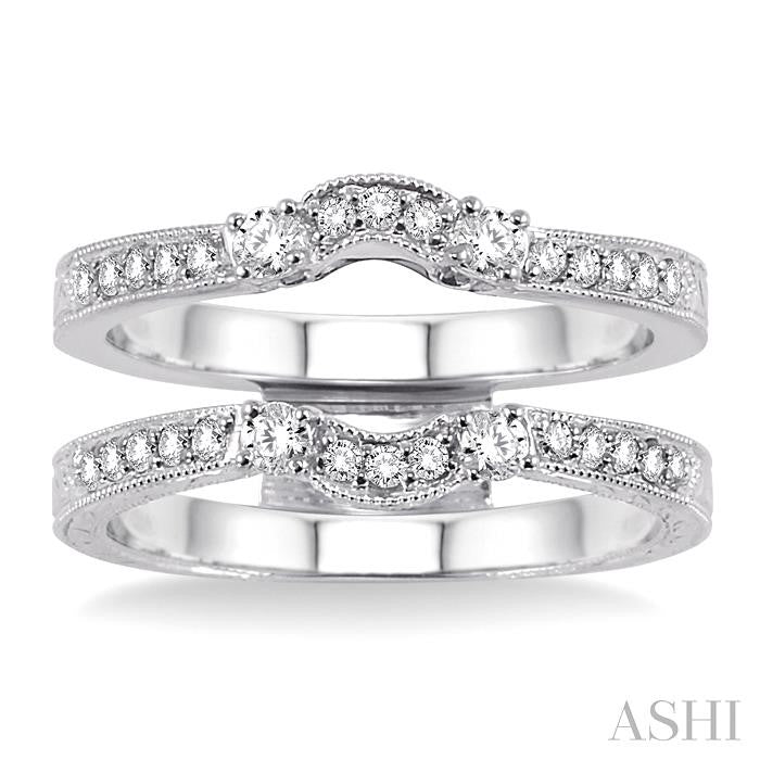 3/8 ctw Round Cut Diamond Insert Ring in 14K White Gold