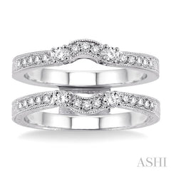 3/8 ctw Round Cut Diamond Insert Ring in 14K White Gold