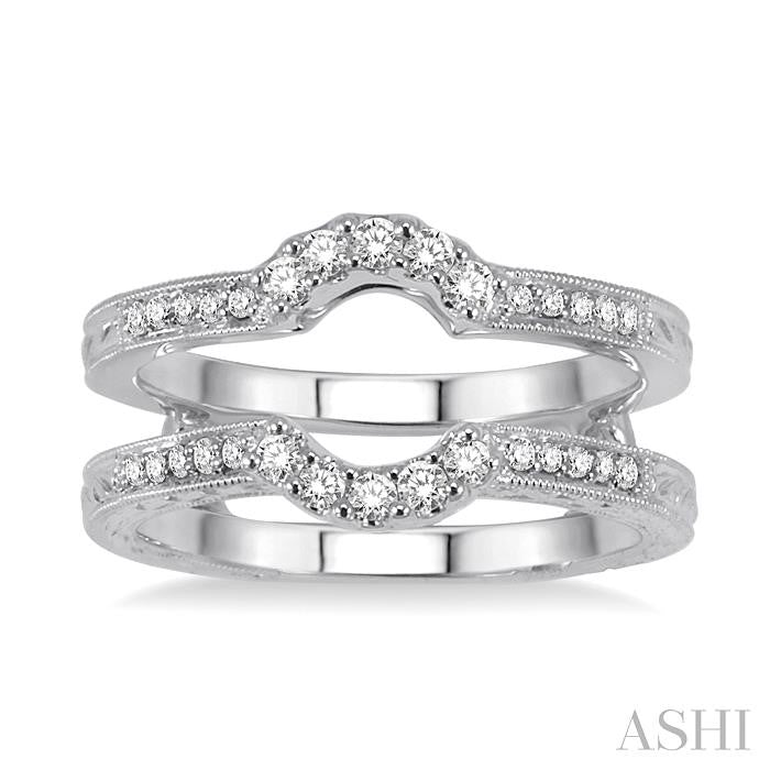 1/4 ctw Round Cut Diamond Insert Ring in 14K White Gold