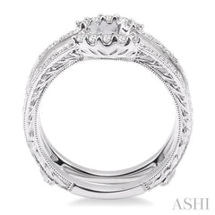 1/4 ctw Round Cut Diamond Insert Ring in 14K White Gold