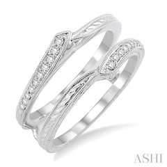 1/6 Ctw Round Cut Diamond Insert Ring in 14K White Gold