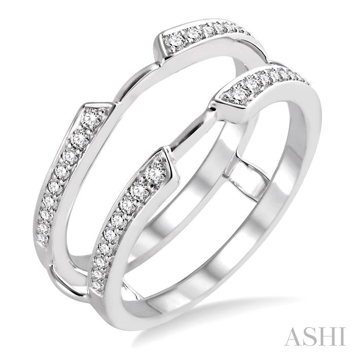1/4 ctw Round Cut Diamond Insert Ring in 14K White Gold