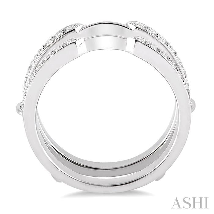 1/4 ctw Round Cut Diamond Insert Ring in 14K White Gold