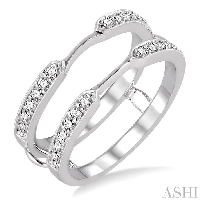1/3 ctw Round Cut Diamond Insert Ring in 14K White Gold