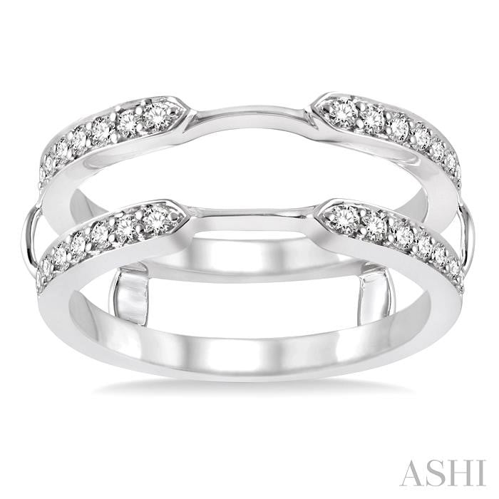 1/3 ctw Round Cut Diamond Insert Ring in 14K White Gold