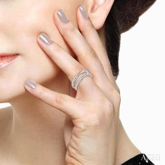 3/8 ctw Round Cut Diamond Insert Ring in 14K White Gold