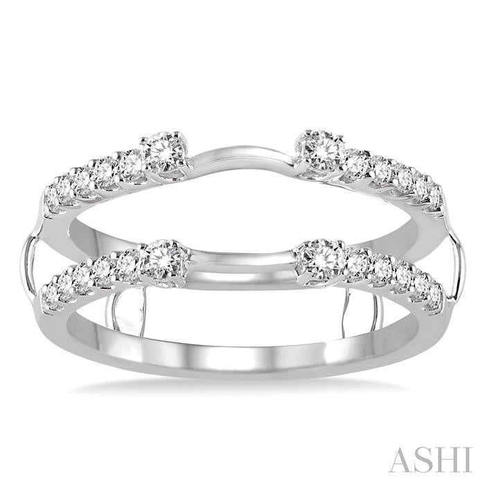 3/8 ctw Round Cut Diamond Insert Ring in 14K White Gold