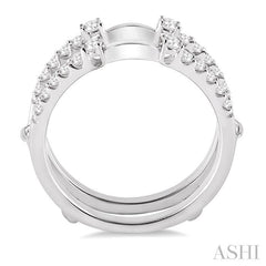 3/8 ctw Round Cut Diamond Insert Ring in 14K White Gold