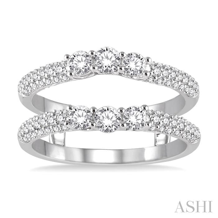 1 ctw Round Cut Diamond Insert Ring in 14K White Gold