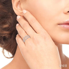 1/2 ctw Baguette and Round Cut Diamond Insert Ring in 14K White Gold