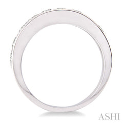 1 Ctw Channel Set Round Cut Diamond Wedding Band in 14K White Gold