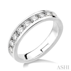 1 Ctw Round Cut Diamond Wedding Band in 14K White Gold