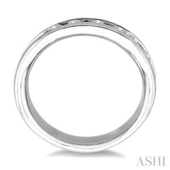1 Ctw Round Cut Diamond Wedding Band in 14K White Gold