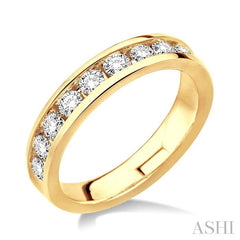 1 Ctw Round Cut Diamond Wedding Band in 14K Yellow Gold