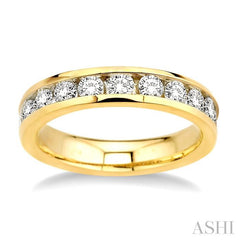 1 Ctw Round Cut Diamond Wedding Band in 14K Yellow Gold