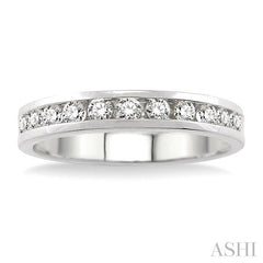 1/3 Ctw Round Cut Diamond Wedding Band in 14K White Gold