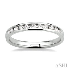 1/4 Ctw Round Cut Diamond Wedding Band in 14K White Gold