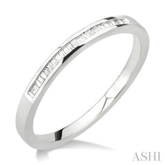 1/8 Ctw Channel Set Baguette Cut Diamond Wedding Band in 14K White Gold