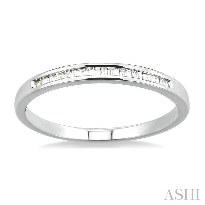 1/8 Ctw Channel Set Baguette Cut Diamond Wedding Band in 14K White Gold
