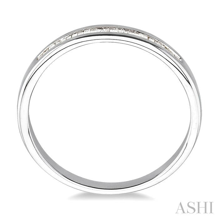 1/8 Ctw Channel Set Baguette Cut Diamond Wedding Band in 14K White Gold