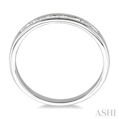 1/8 Ctw Channel Set Baguette Cut Diamond Wedding Band in 14K White Gold
