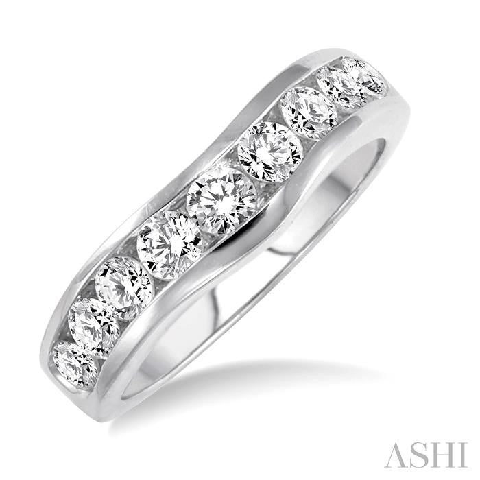 3/4 Ctw Round Diamond Matching Wedding Band in 14K White Gold
